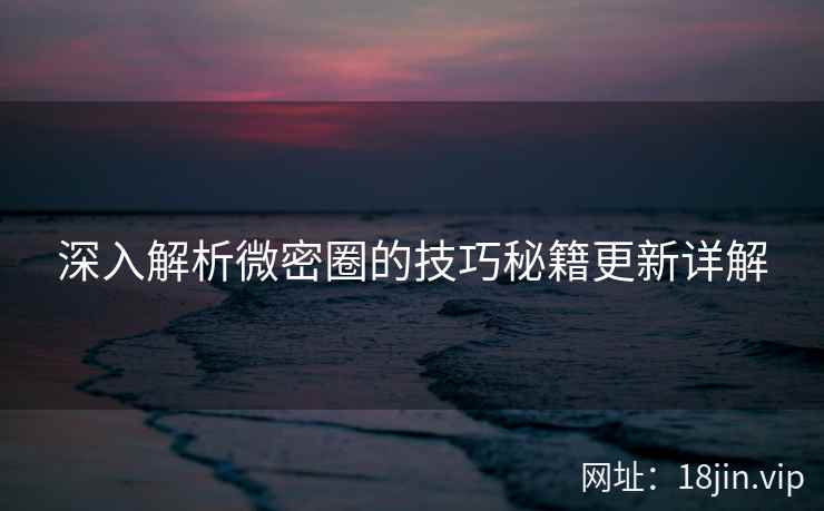 深入解析微密圈的技巧秘籍更新详解