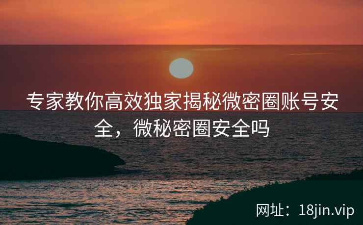 专家教你高效独家揭秘微密圈账号安全，微秘密圈安全吗