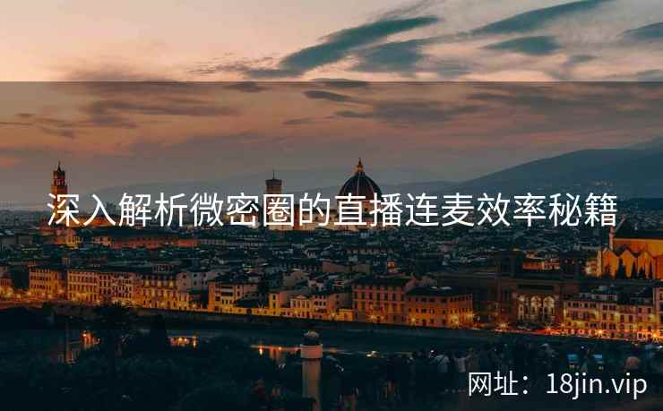 深入解析微密圈的直播连麦效率秘籍