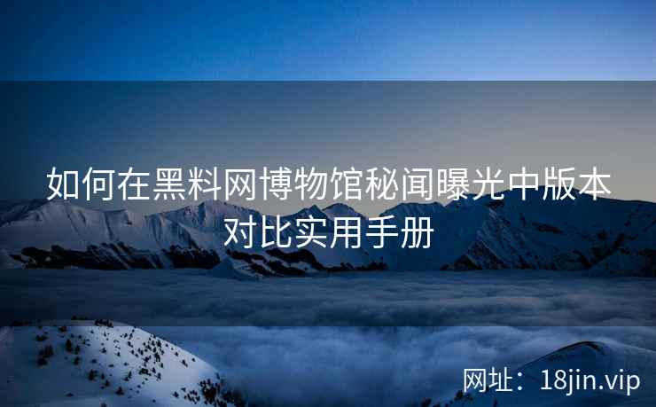 如何在黑料网博物馆秘闻曝光中版本对比实用手册