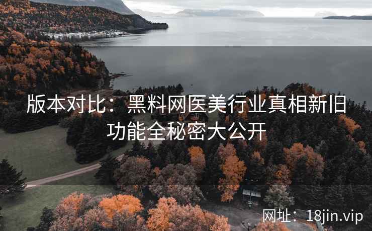 版本对比：黑料网医美行业真相新旧功能全秘密大公开