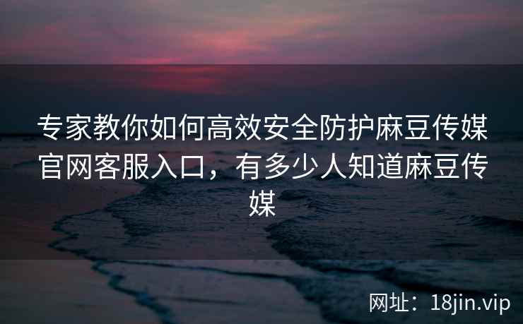 专家教你如何高效安全防护麻豆传媒官网客服入口，有多少人知道麻豆传媒