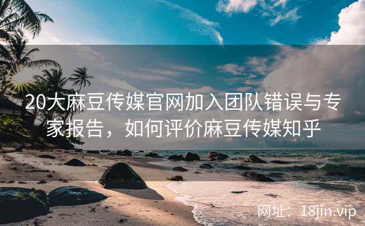 20大麻豆传媒官网加入团队错误与专家报告，如何评价麻豆传媒知乎