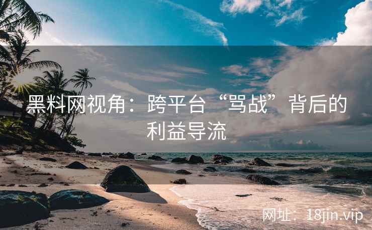 黑料网视角：跨平台“骂战”背后的利益导流